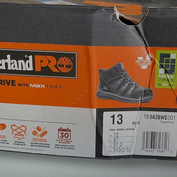 Men's Work Boots TIMBERLAND Power Drive Pro Soft Toe Anti-Fatigue MaxTrax EUC - Picture 11 of 12